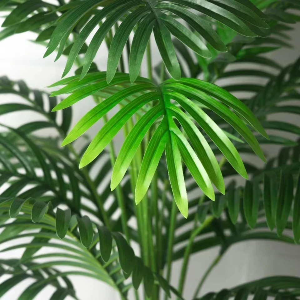 Large Artificial Palm Tree Tropical Fake Plants Green Plastic Palm Leaf
