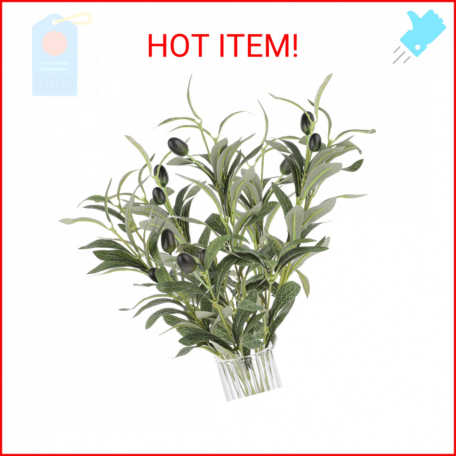 Mozeat Lens 11 Inch Olive Branches for Vases, 5 PCS Artificial Plants Olive Tree