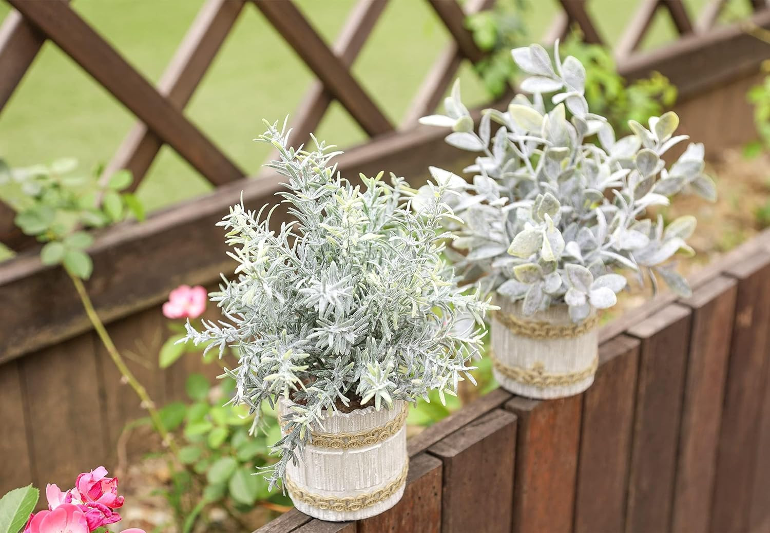 4 Pack Small Fake Plants for Home Office Farmhouse Bathroom Bedroom Desk Decor