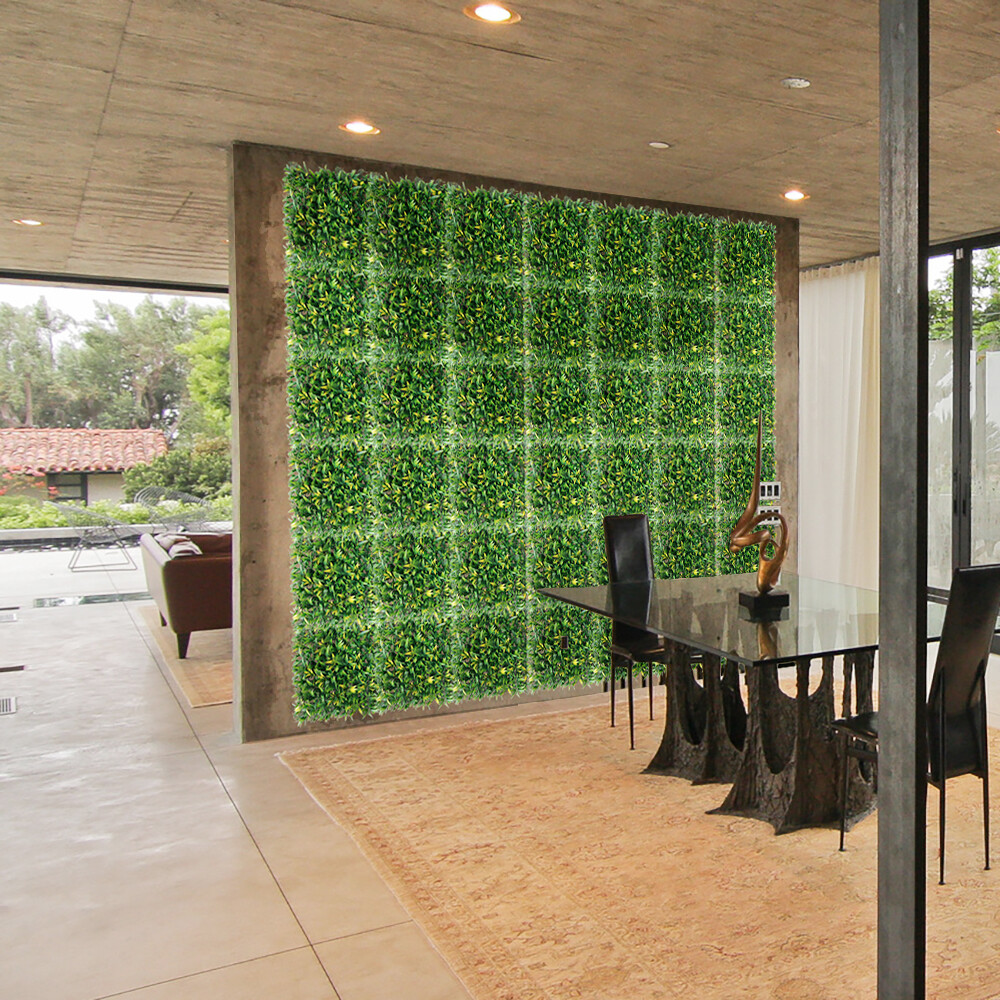 20″ Artificial Faux 3D Mix Leaves Wall Panel Fence Screen Home Outdoor Decor #03