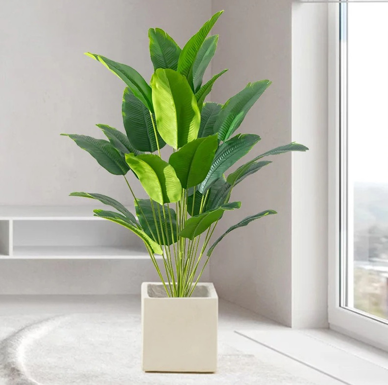 1pc Artificial Tropical Palm Tree Monstera Fake Banana Plant Home Garden Decor