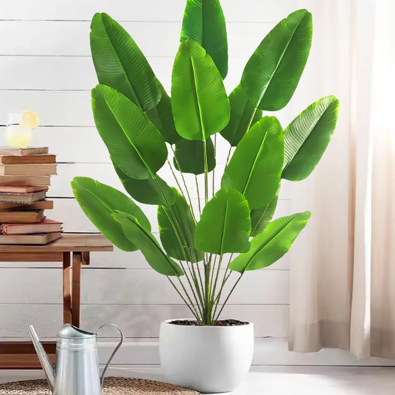Large Artificial Tropical Plant Real Touch Palm Leaves For Home Indoor Decor