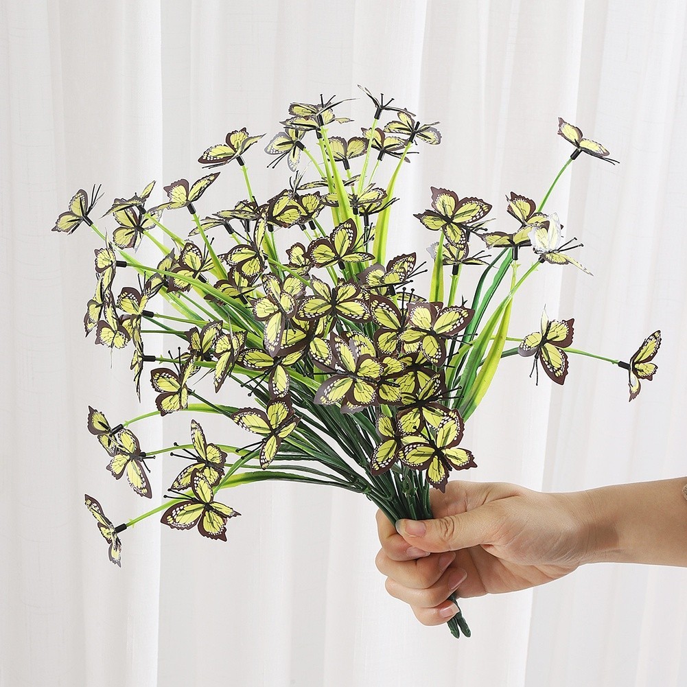 Vibrant Plastic Butterfly Spring Flowers for Home Garden Fence Decoration