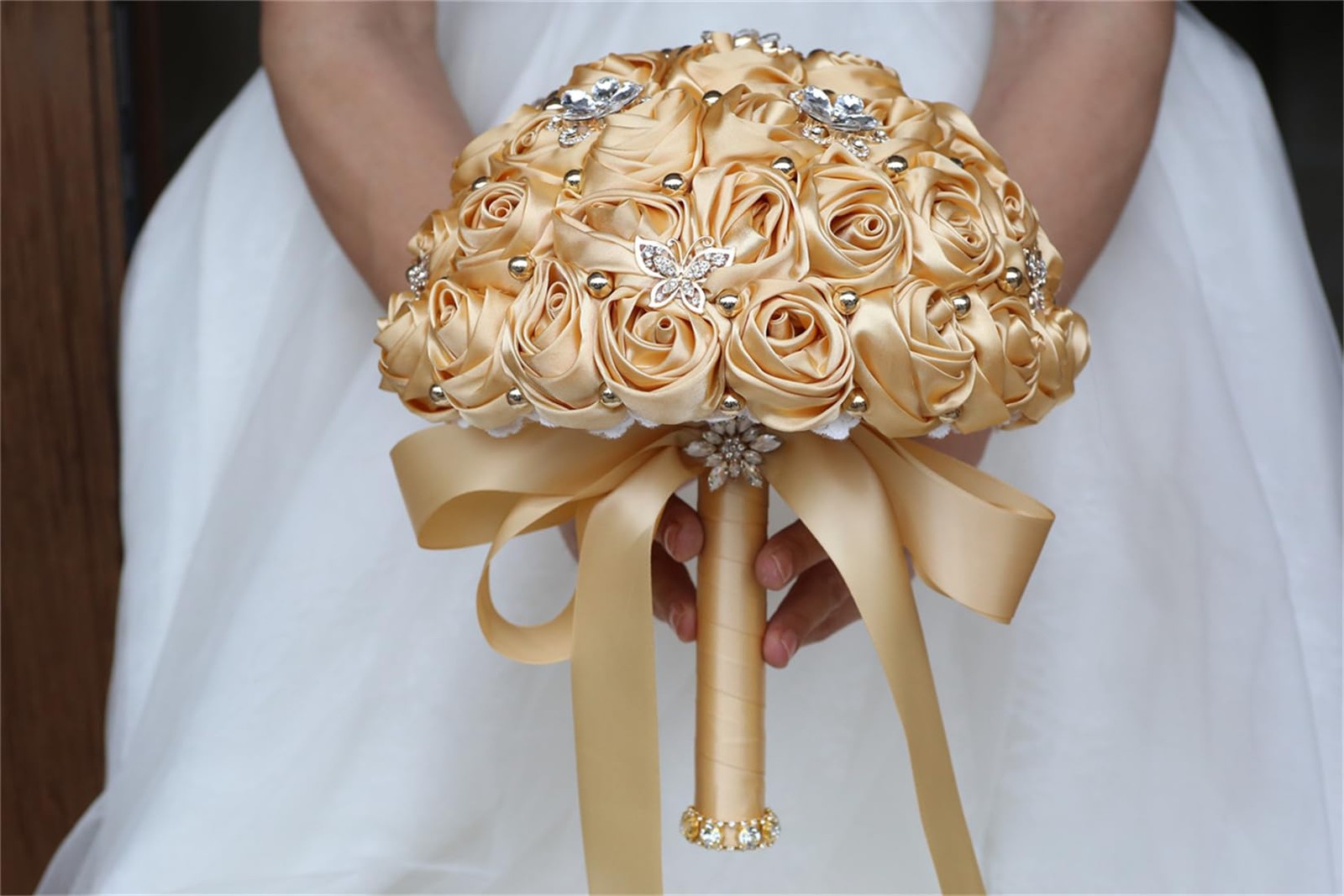 Handmade Rhinestone Bridal Bouquet Crystal Wedding Round Tossing Bouquet Arti…