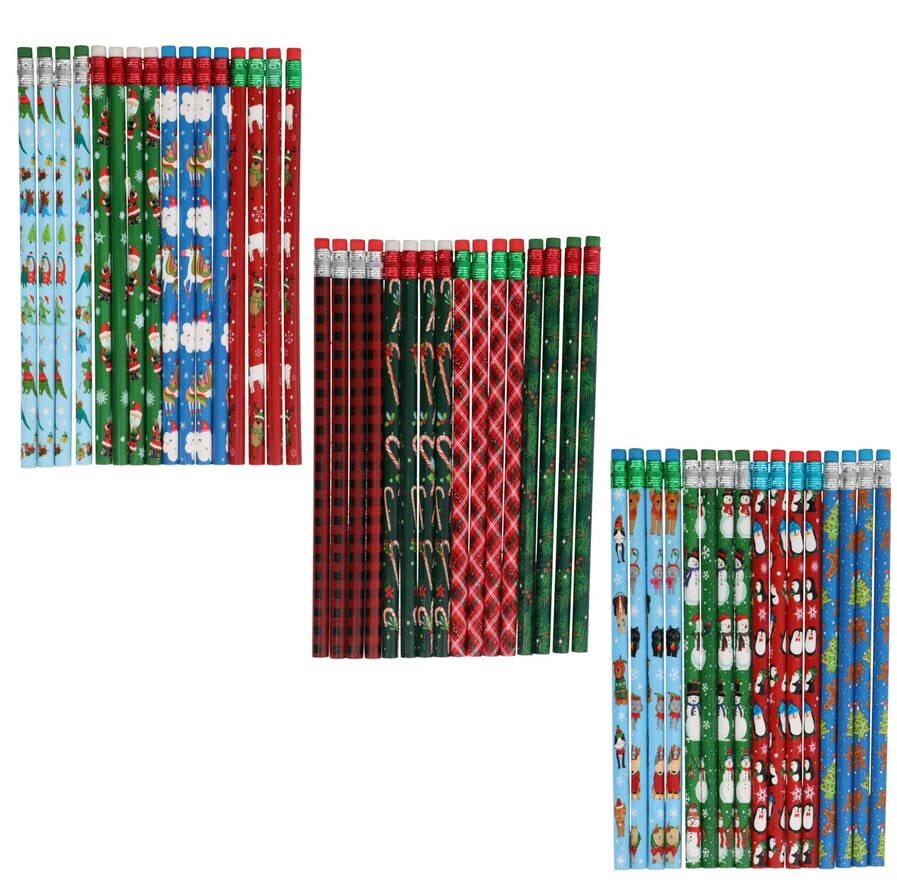 Christmas Holiday Theme Pencils 48 Count Stocking Stuffers