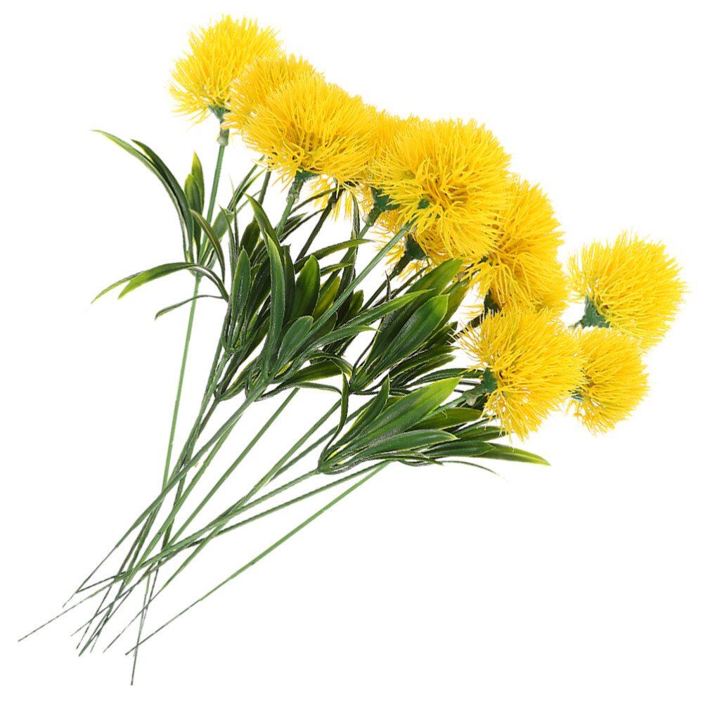 12PCS Realistic Artificial Dandelion Branches Faux Dandelion Fake Flowers
