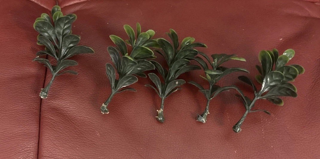 Vintage Plastic MCM Faux Greenery Retro Crafts Acorn Nuts Fruit Leaves 28 Piece