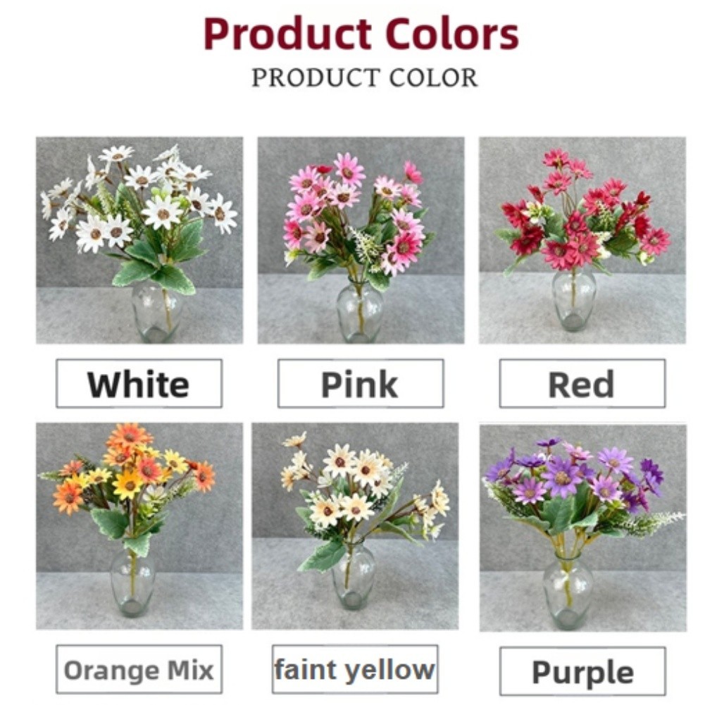 20 Daisy Artificial Flowers in Assorted Colors for Wedding Home Decor Use