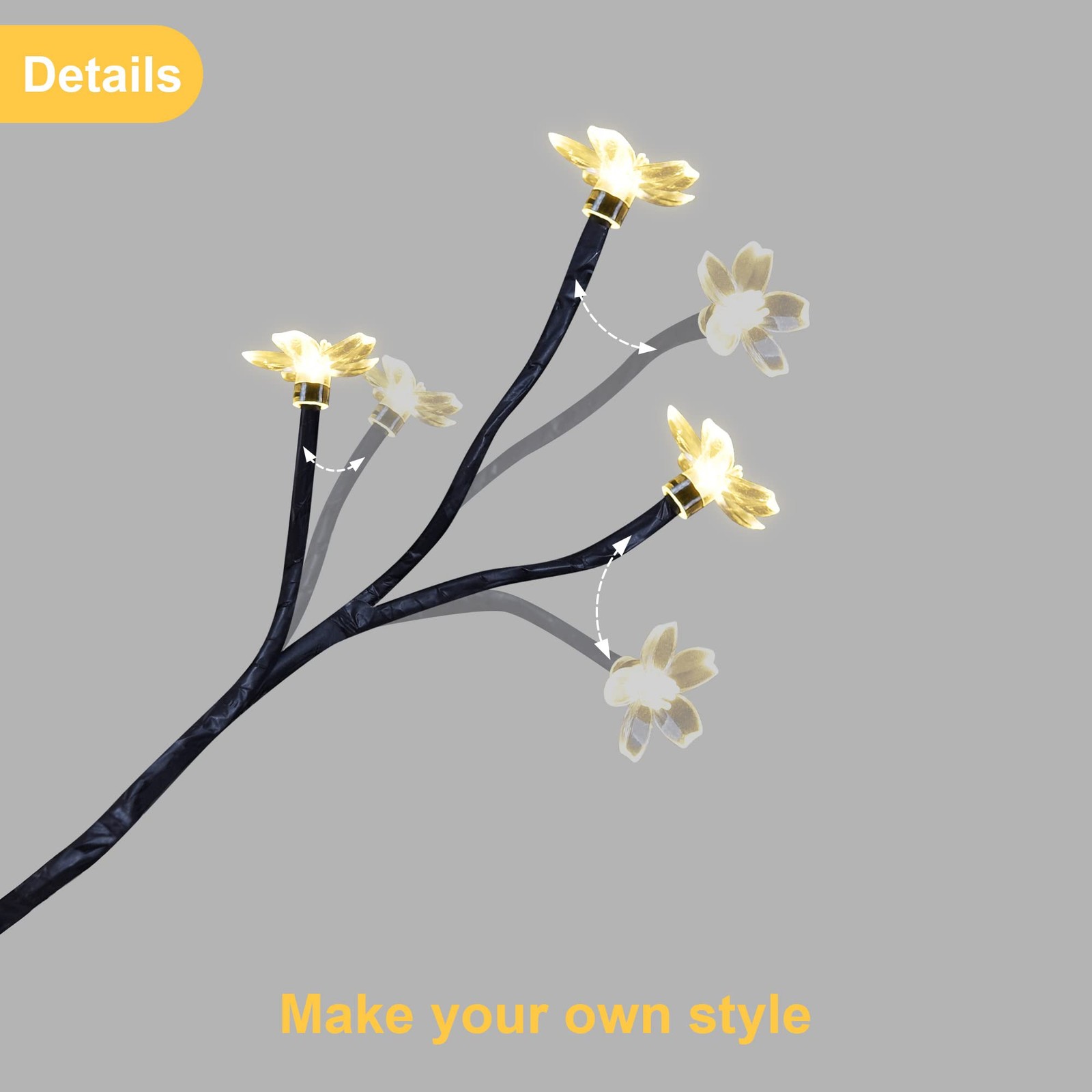 Cherry Blossom Bonsai Tree Light 18IN Tree Lamp with 48 LED Japanese Cherry B…