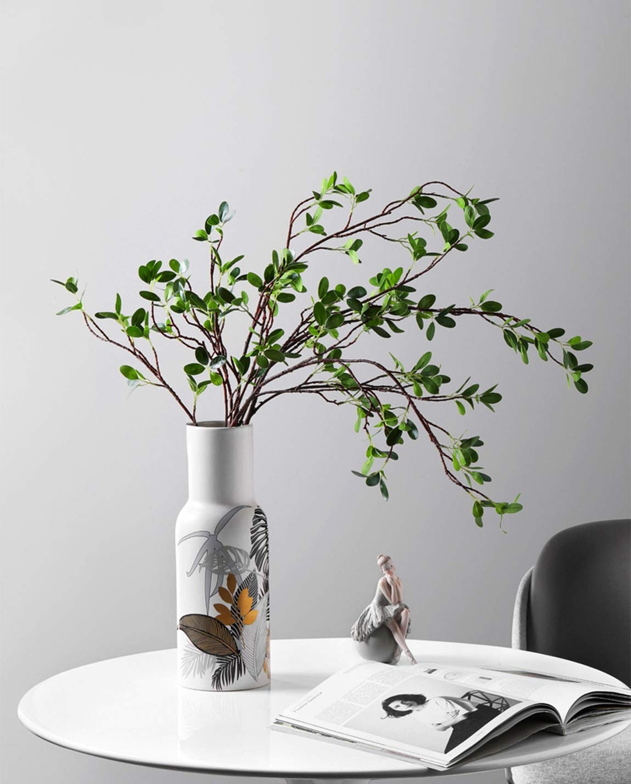 Artificial Plant 43.3 Inch Green Branches Leaf Shop Garden Office Home Decora…