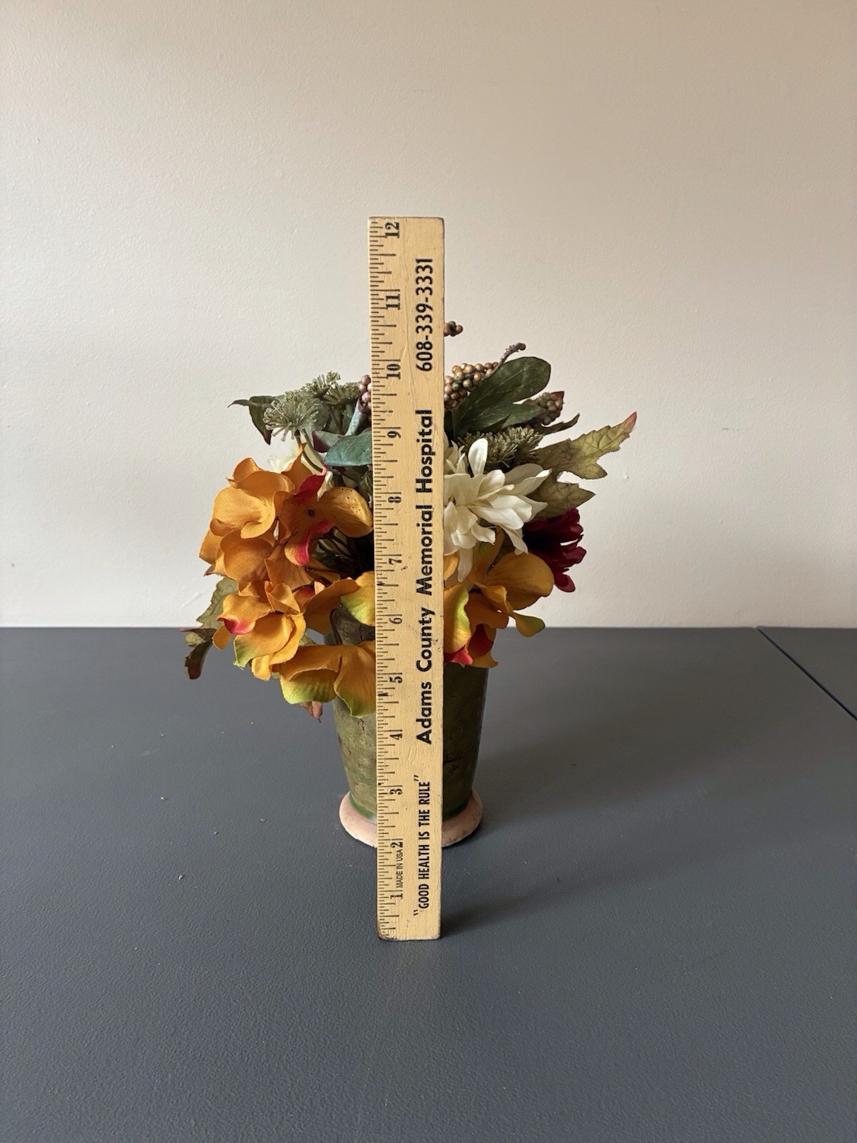 Multicolored ARTIFICIAL FLOWER ARRANGEMENT In Green Ceramic VASE