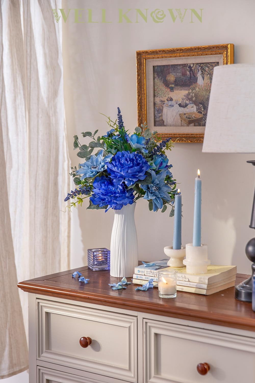 Royal Blue Artificial Flower Bouquet for Home Decor & Gifts