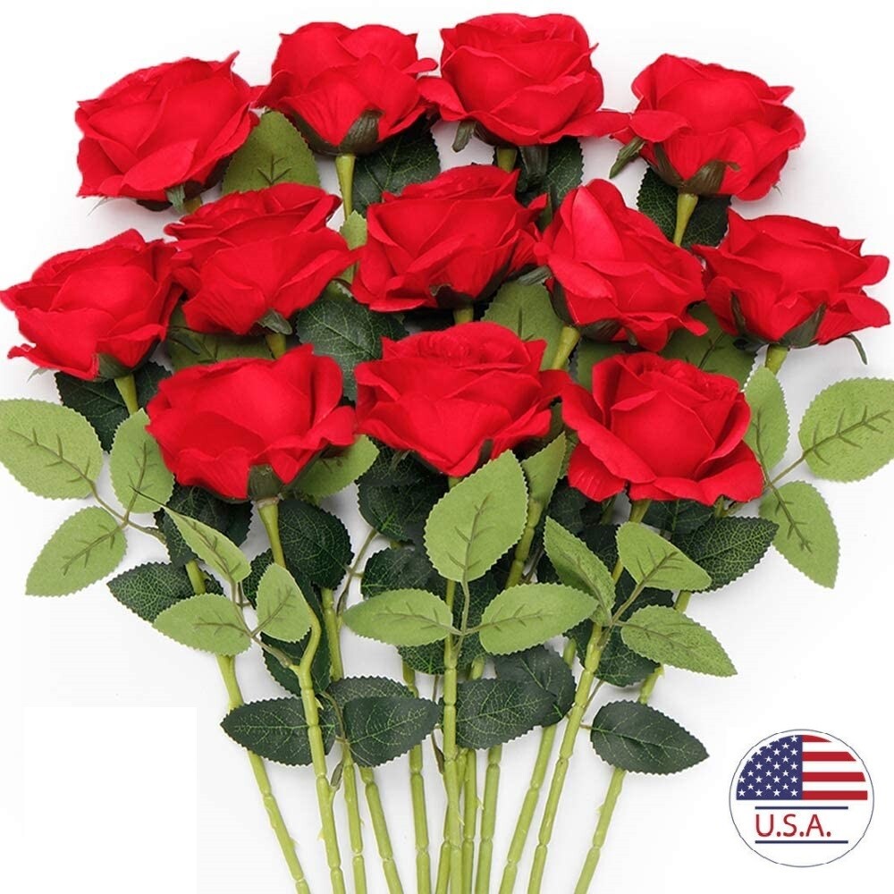 10PCS Artificial Silk Rose Flowers Simulation Bouquet Home Wedding Party Decor