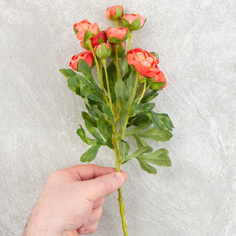 Set of 2 Salmon Artificial Ranunculus 22″ Floral Sprays