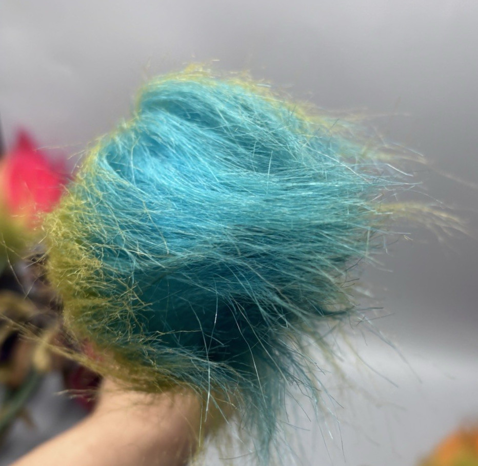 Vintage Handmade Flower Bouquet Beads Pipe Cleaner Troll Hair Whimsical Fantasy