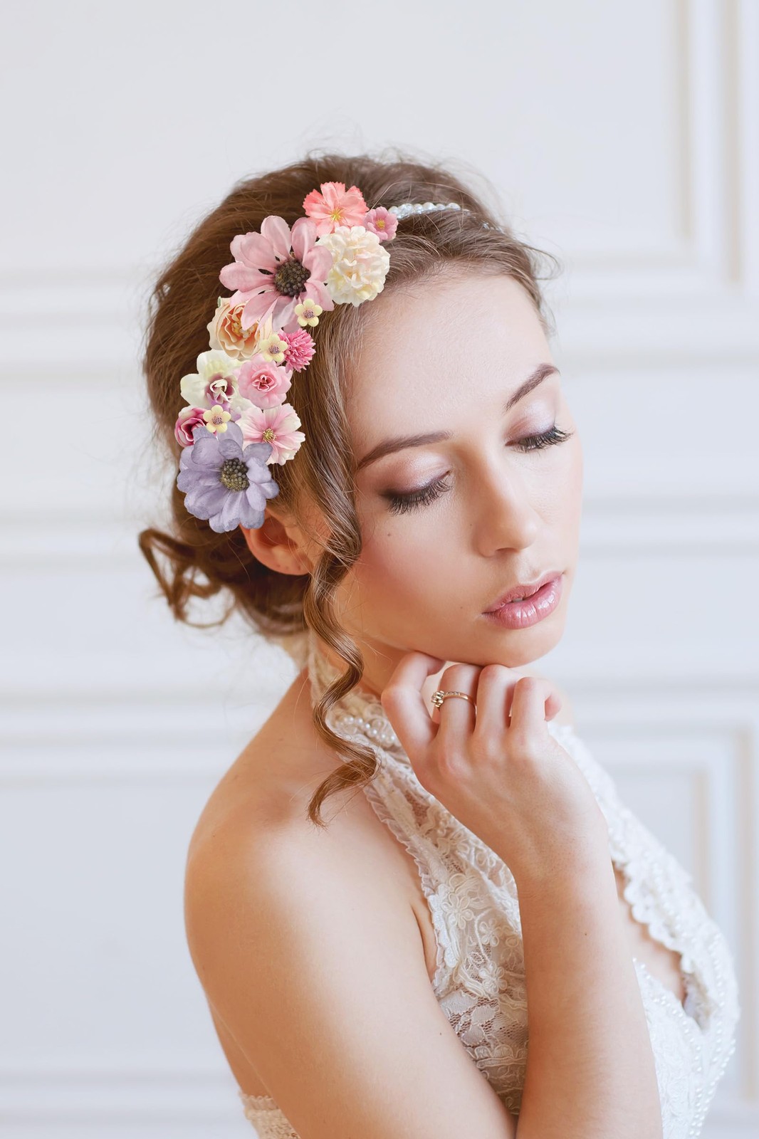 Faux Flower Heads Small Silk Artificial Mini Rose Daisy 125 PCS Multi