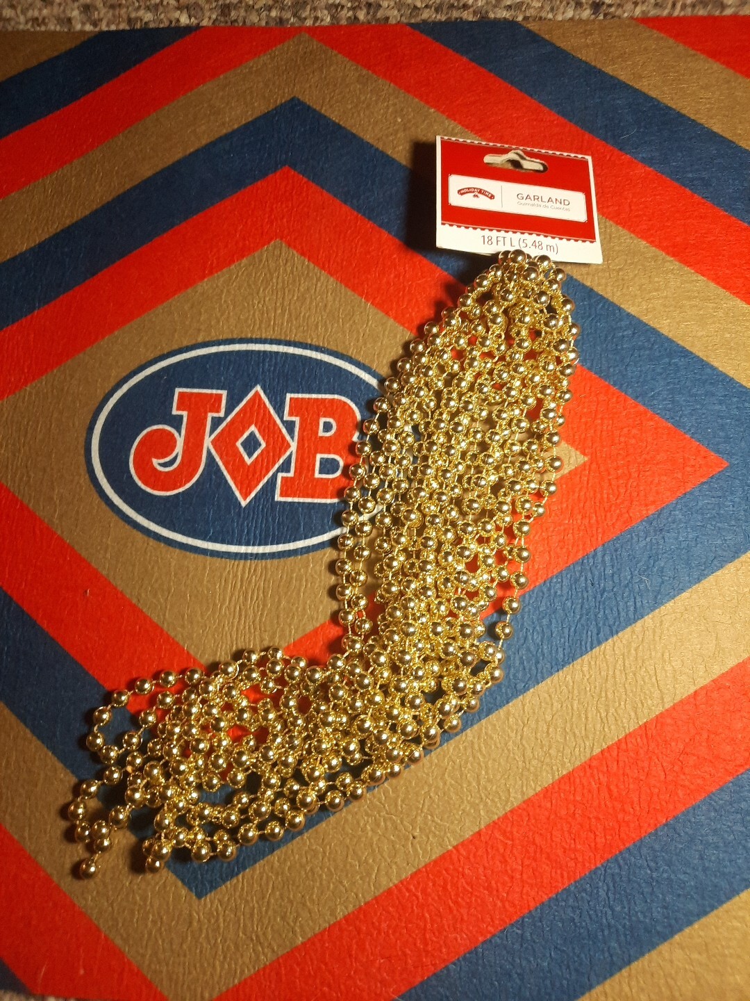 Gold Bead Garland 18′ for Crafts, Home Decor, DIY, Beaded Vase, Bead Curtains