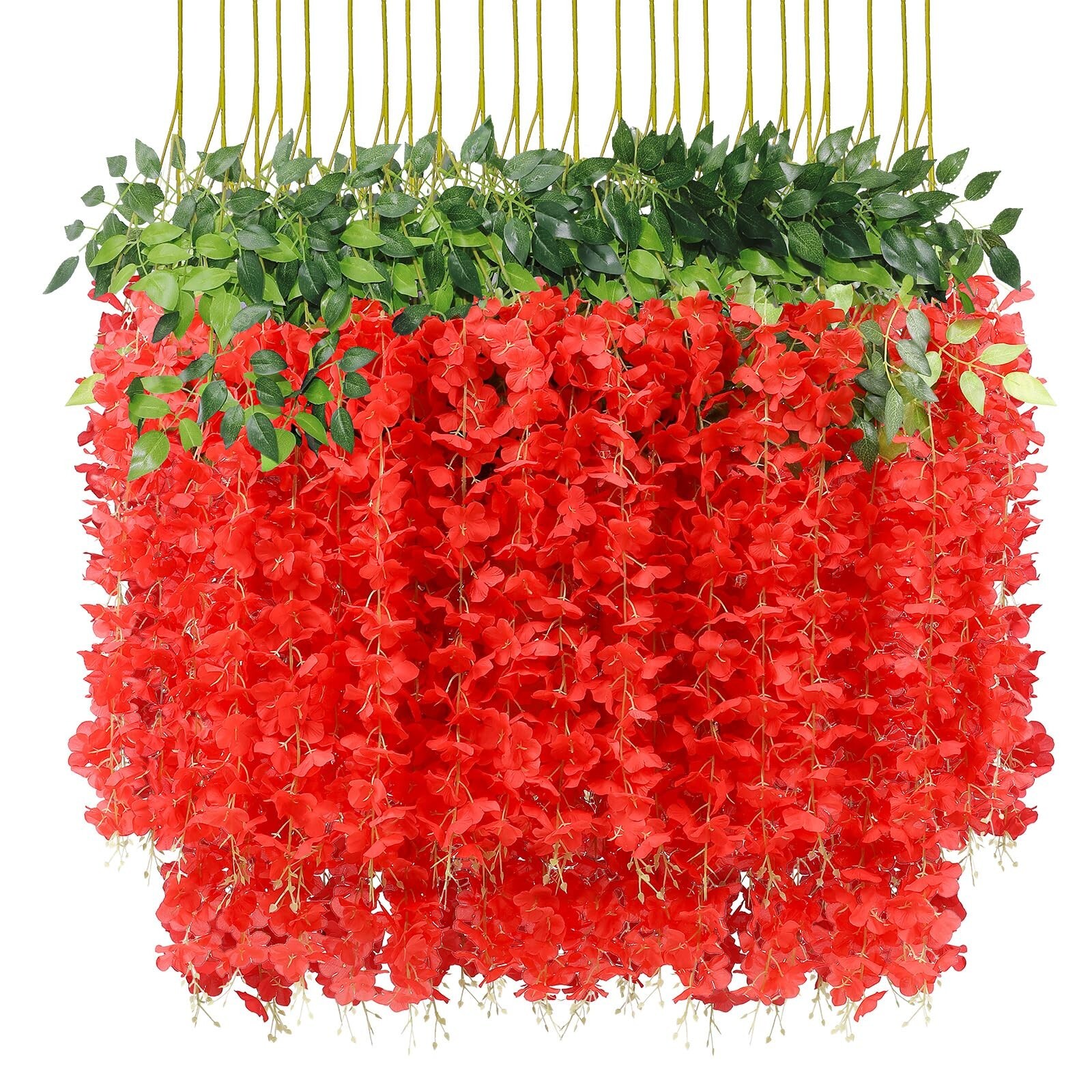 U’Artlines 24 Pack (Total 86.4 Feet) Artificial Fake Wisteria Vine Rattan Han…