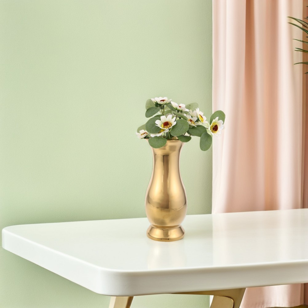 Stainless Steel Flower Vase: Tall Bud Vase – Minimalist Metal Container For