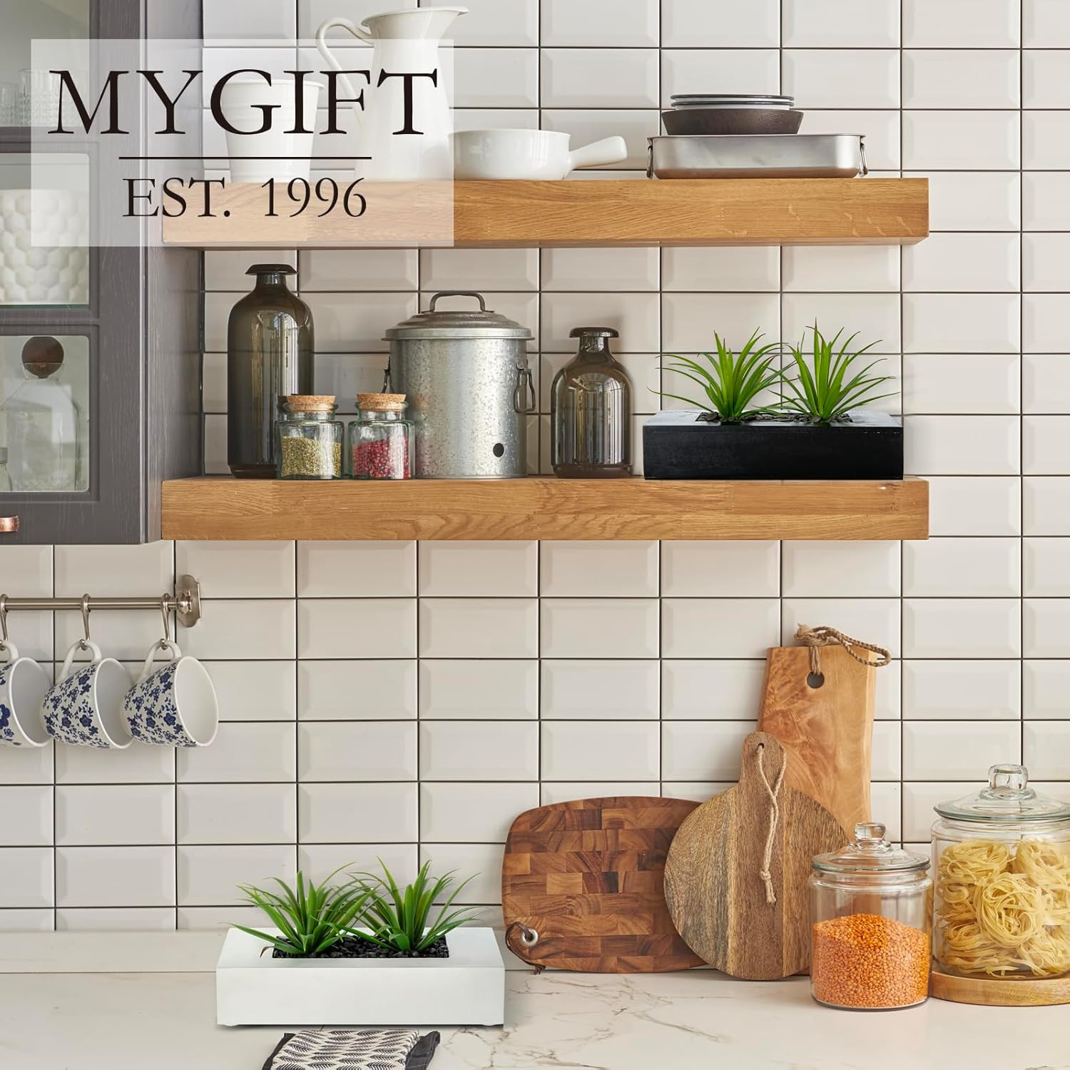 10 Inch Fake Grass Artificial Plants in Rectangular Black Wood Planter – Faux Pl