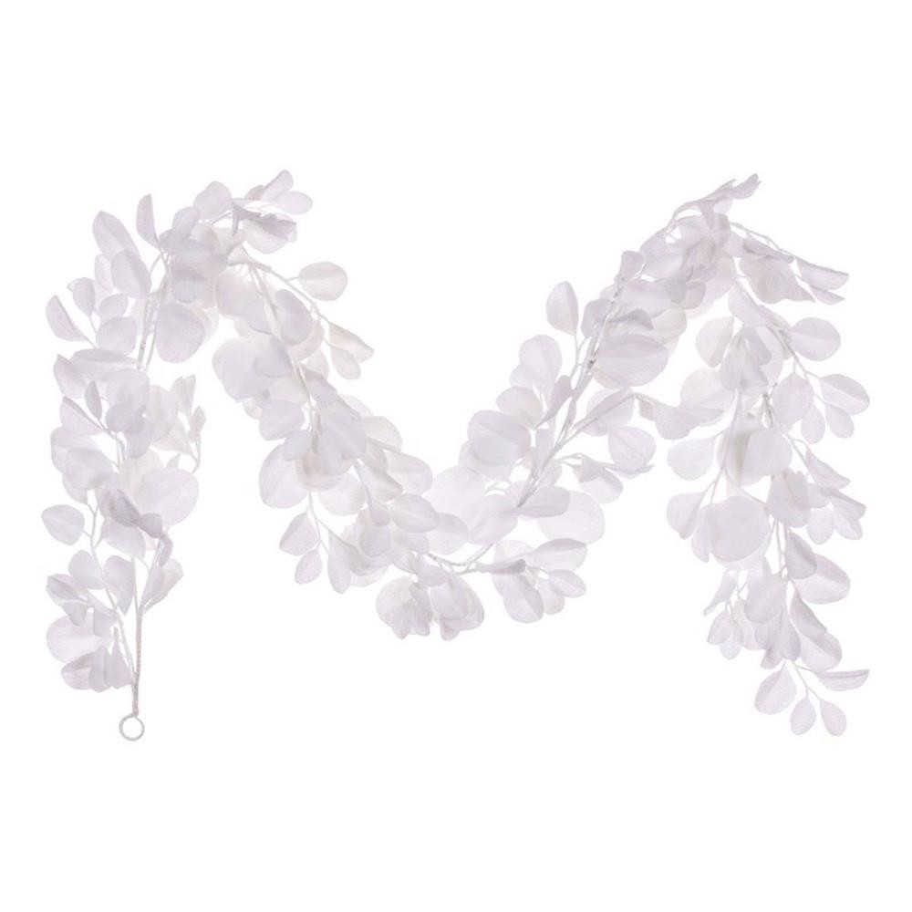 Vickerman 6′ White Artificial Plastic Dogwood Snowy Garland