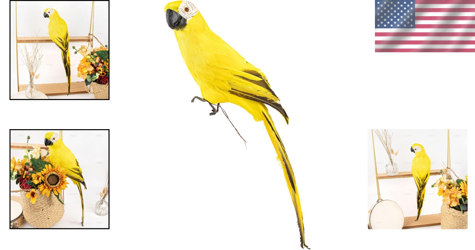 Artificial Big Bird Feathered Decoration