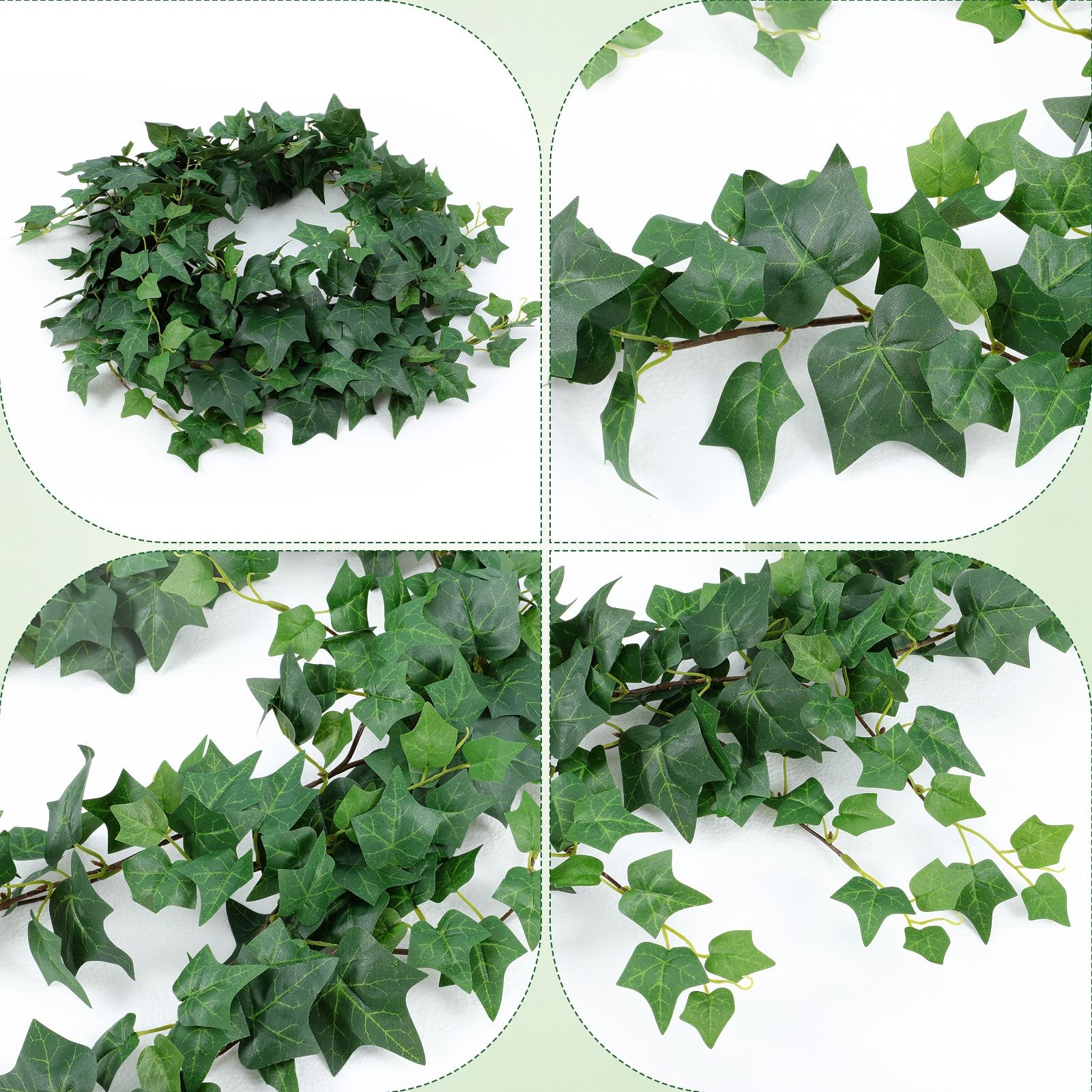 2 Pcs 71 inches Artificial Ivy Vines Garland Green Fake Ivy Garland Faux Hang…