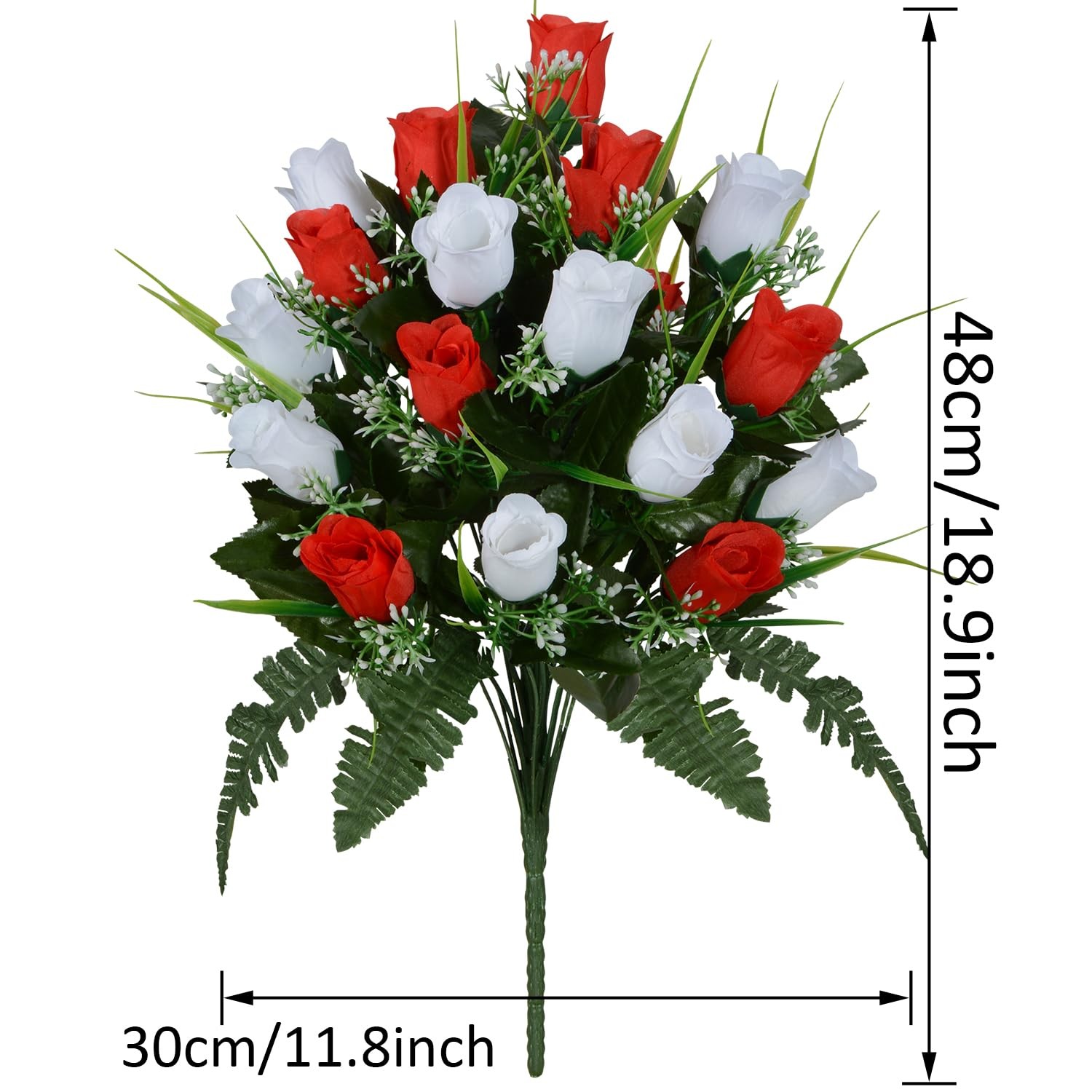 Artificial Cemetery Flowers, Grave Decorations Roses, Memorial Flowers Bouque…