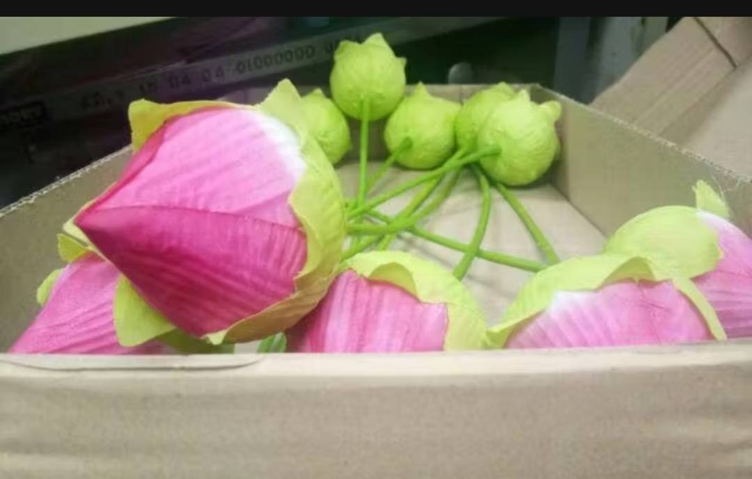 10x Fake Lotus Flower Bud Set 50cm Tall Artificial Flowers Vase Altar Decor