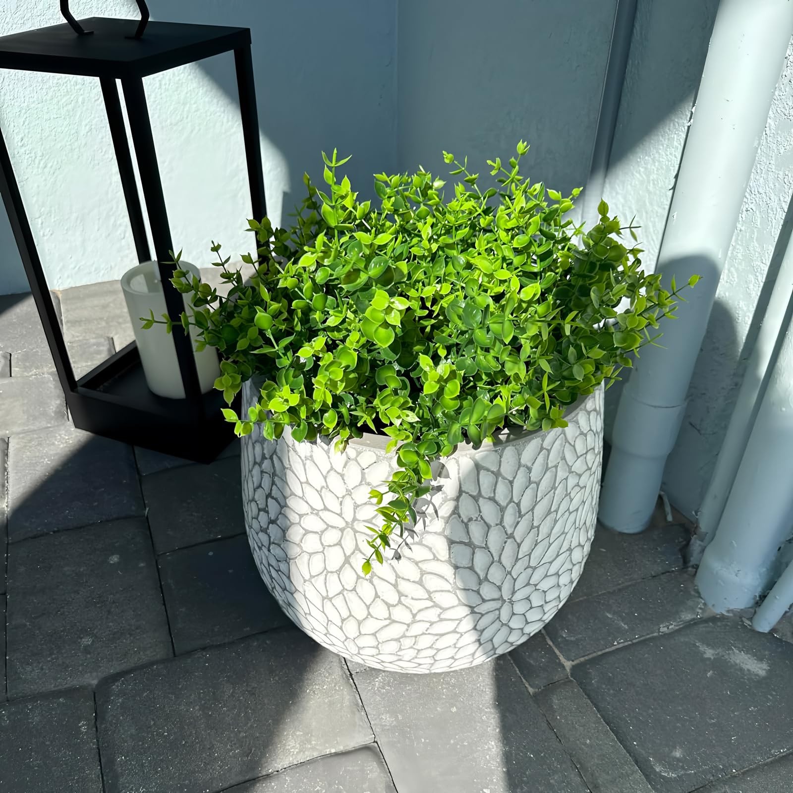 8 Bundles UV Resistant & Non-Fading Artificial Boxwood Shrubs – Fake Greenery…