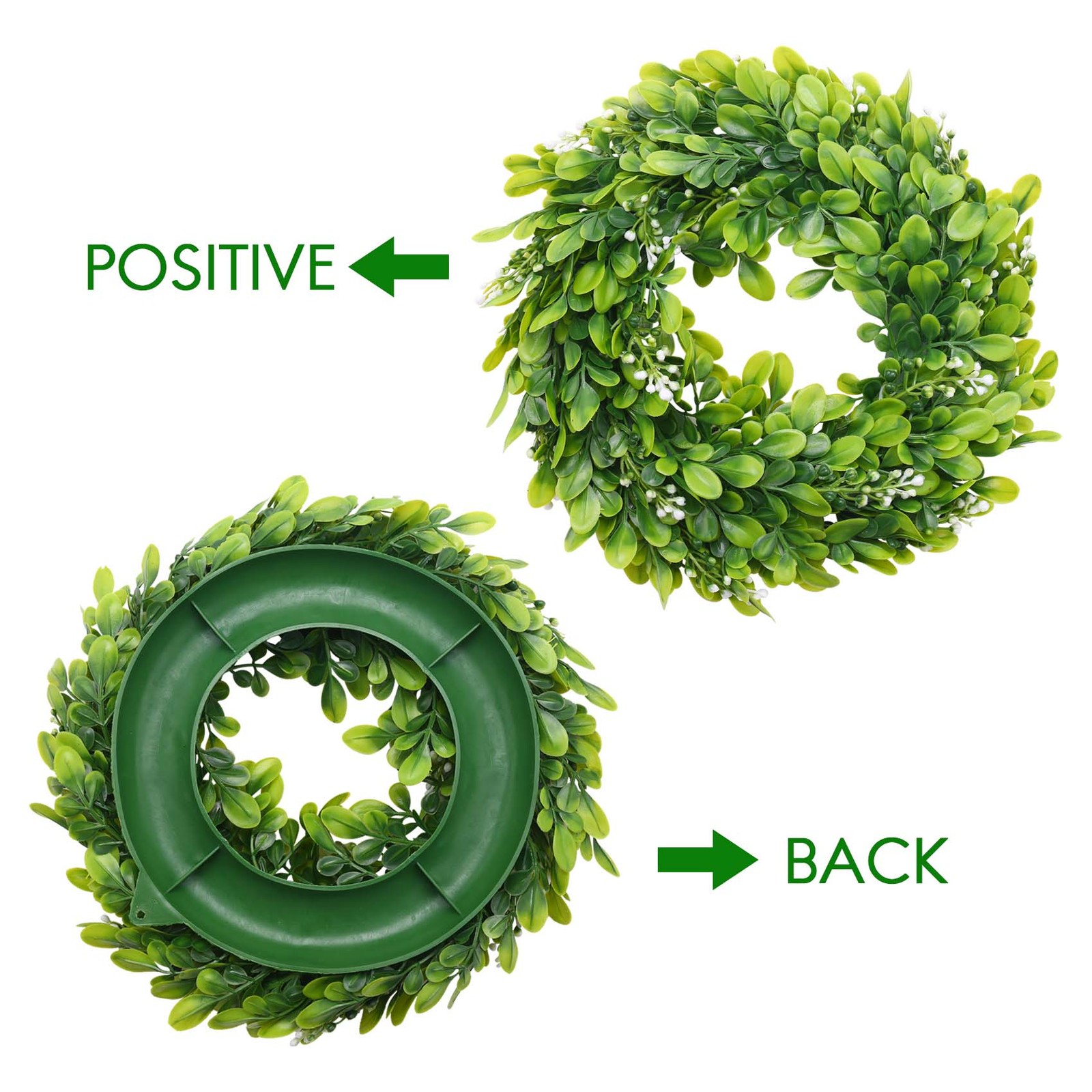 2 Pack Artificial Boxwood Wreath Faux Artificial Wreath Front6908