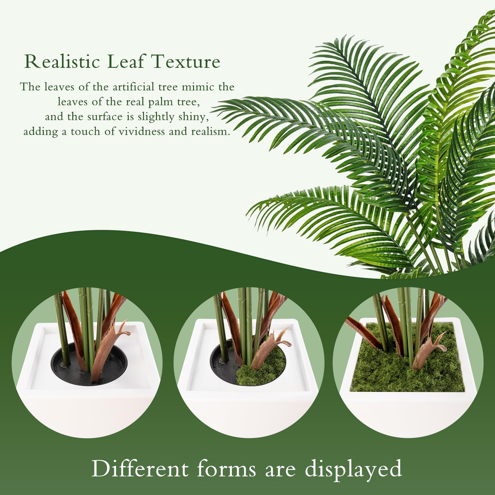 6FT Artificial Palm Tree, Tall Faux Palm Tree Indoor with Fake Plants Tall, A…