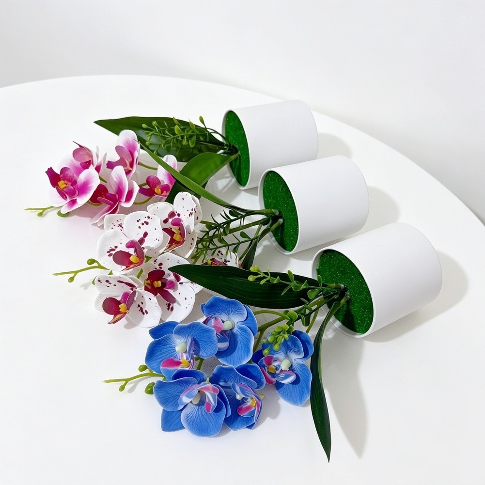 Artificial Butterfly Orchid Flower Plant for Tabletop Decor 38cm Height