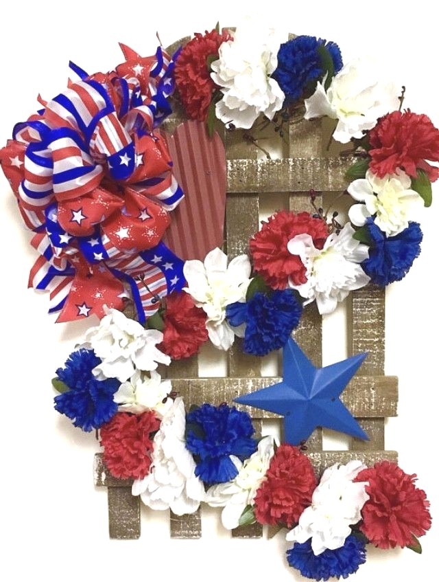 SALE! Outdoor Patriotic Wreath Door Fourth of July Independence Day Veterans
