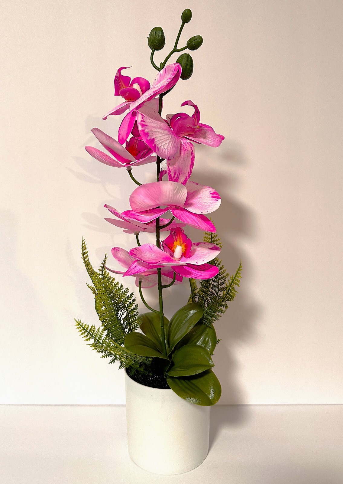 Artificial Flowers Potted Silk Orchid Faux Potted Flower Fake Phalaenopsis Decor