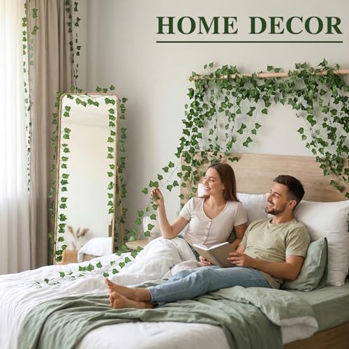 12pcs Fake Ivy Garland, 84 Ft Silk Greenery Vines for Room Decor Wall