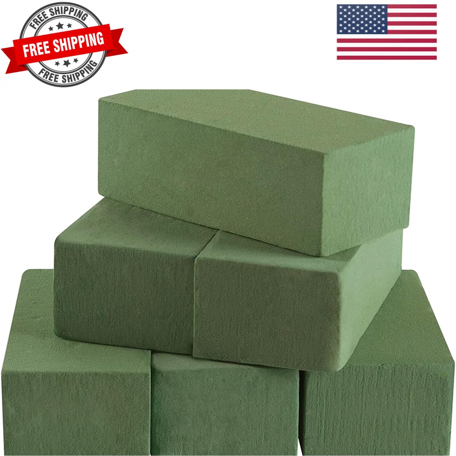 Floral Foam Blocks for Fresh and Artificial Flowers, 6 Pcs Each 8″ L x 4″ W x…