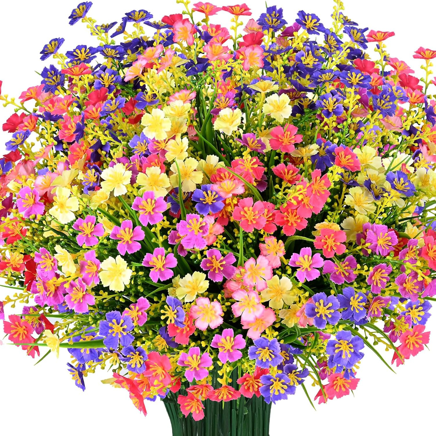 Artificial Plants Outdoor, 20PCS Lavender Artificial Flowers,Fake Plants Plastic