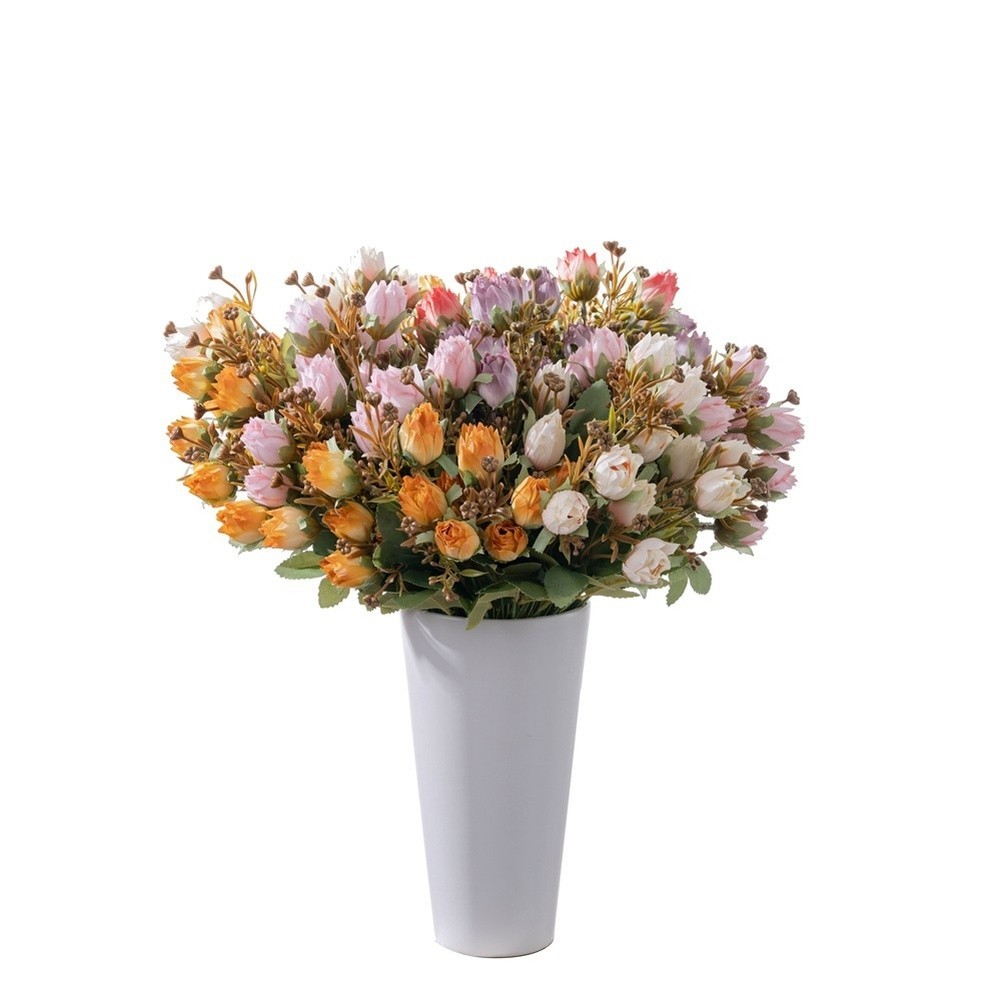Artificial Bouquet 35cm Height with Fabric Flowers for Wedding and Home