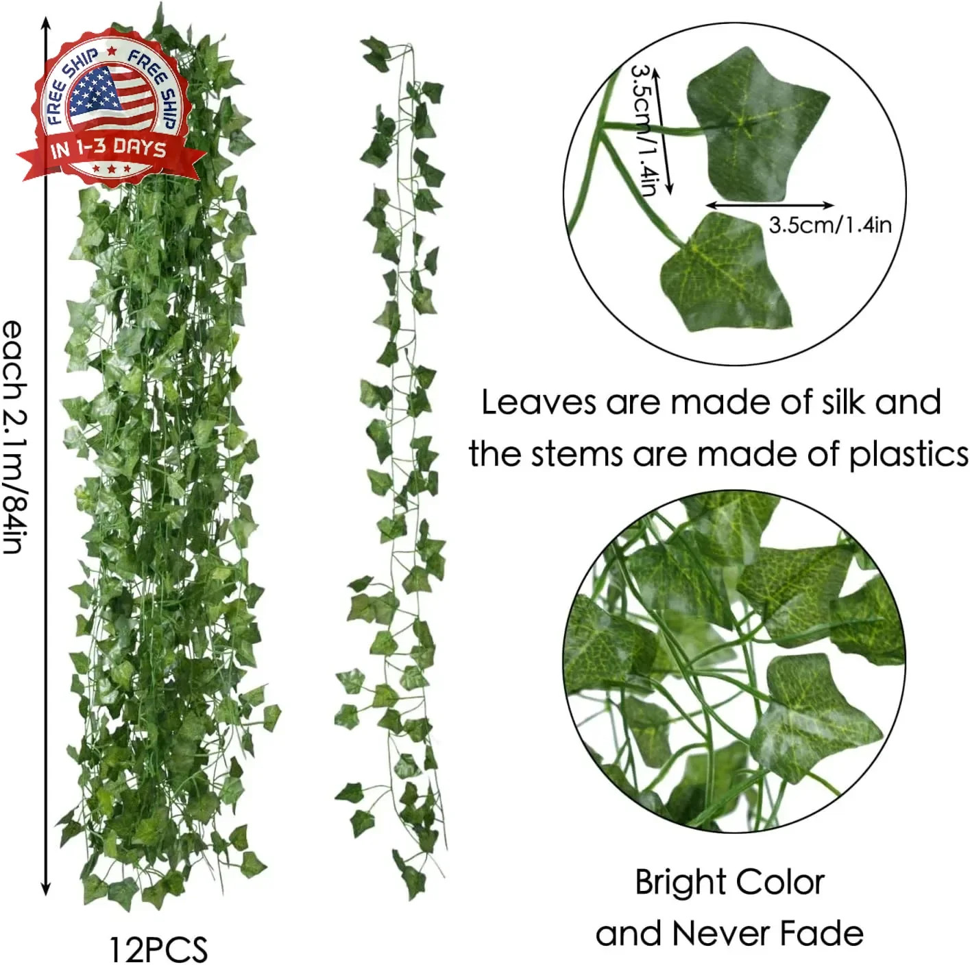 Freyalife Fake Vines for Room Decor(48Pack336Ft) Aesthetic Artificial Plant Ivy