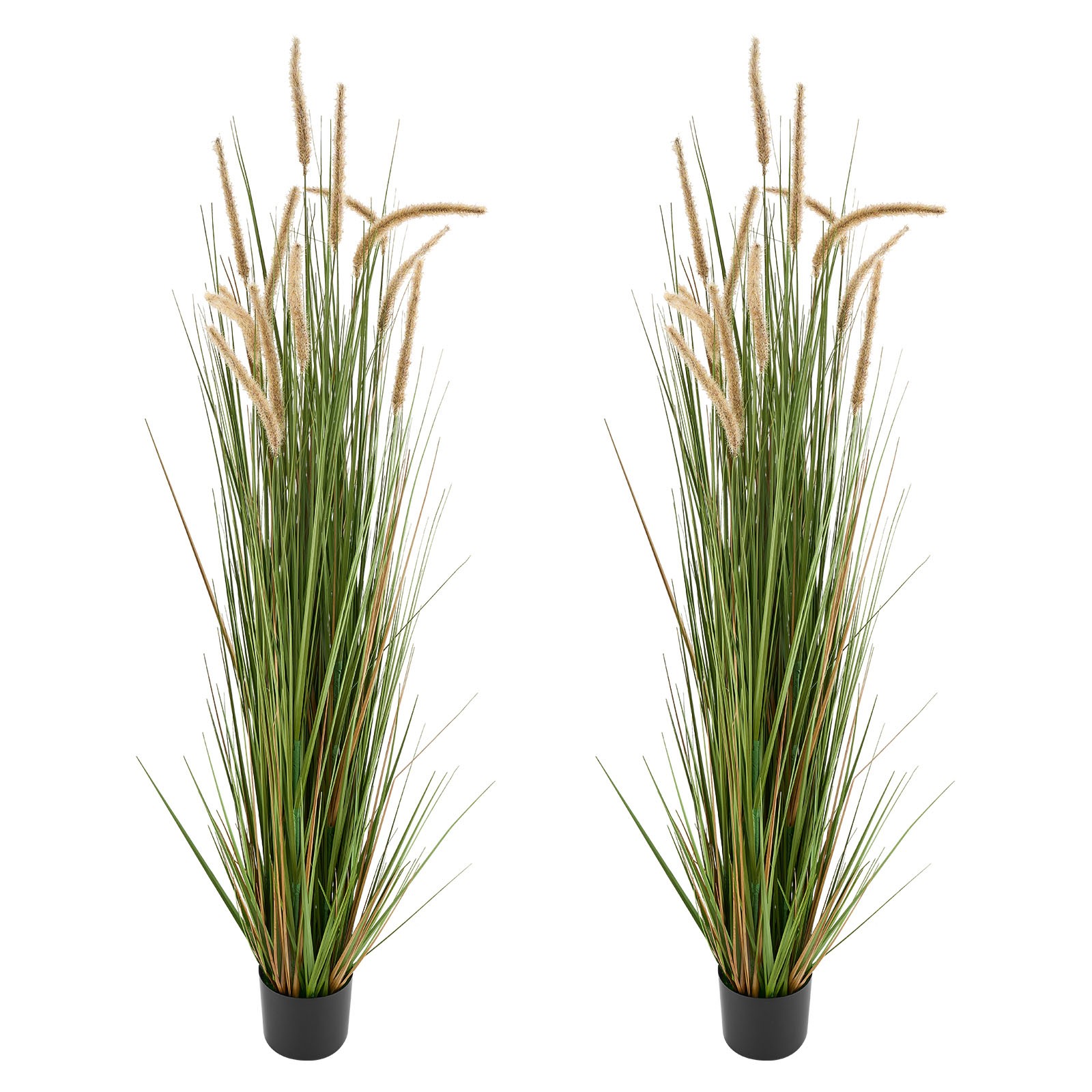 Uimoso Artificial Horsetail Reed Grass in Pot, 59-Inch, 2-Pack, Green