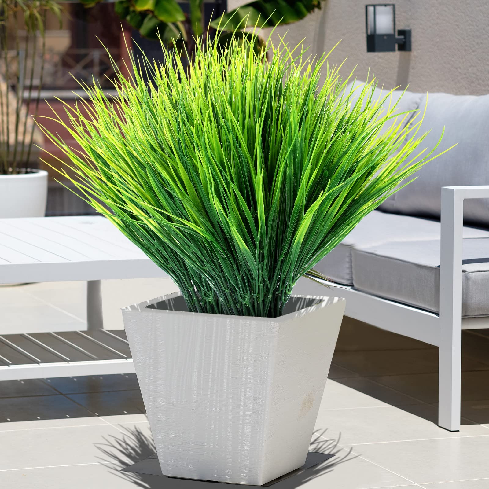 30 Bundles Artificial Outdoor Plants UV Resistant Fake Grasses No Fade Faux P…