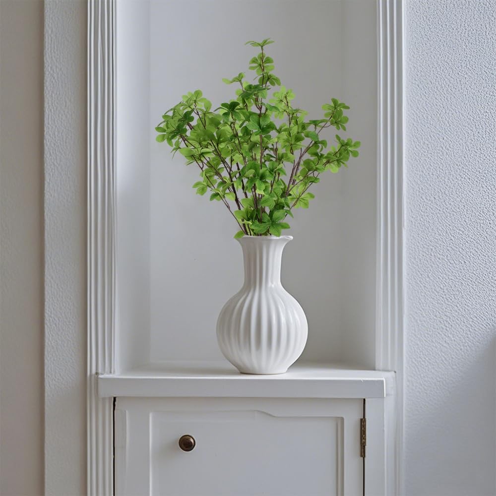 Artificial Greenery Stems, 3 Pcs Fake Green Plants Branches Faux Greenery for…