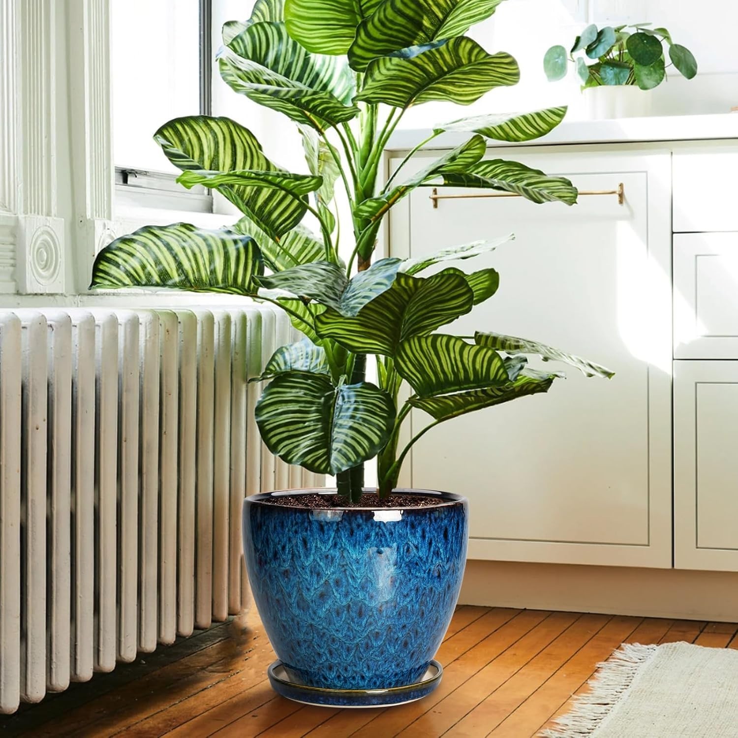 10 Inch Ceramic Planter Pot Round Plant Pot for Indoor Plants Outdoor Large F…