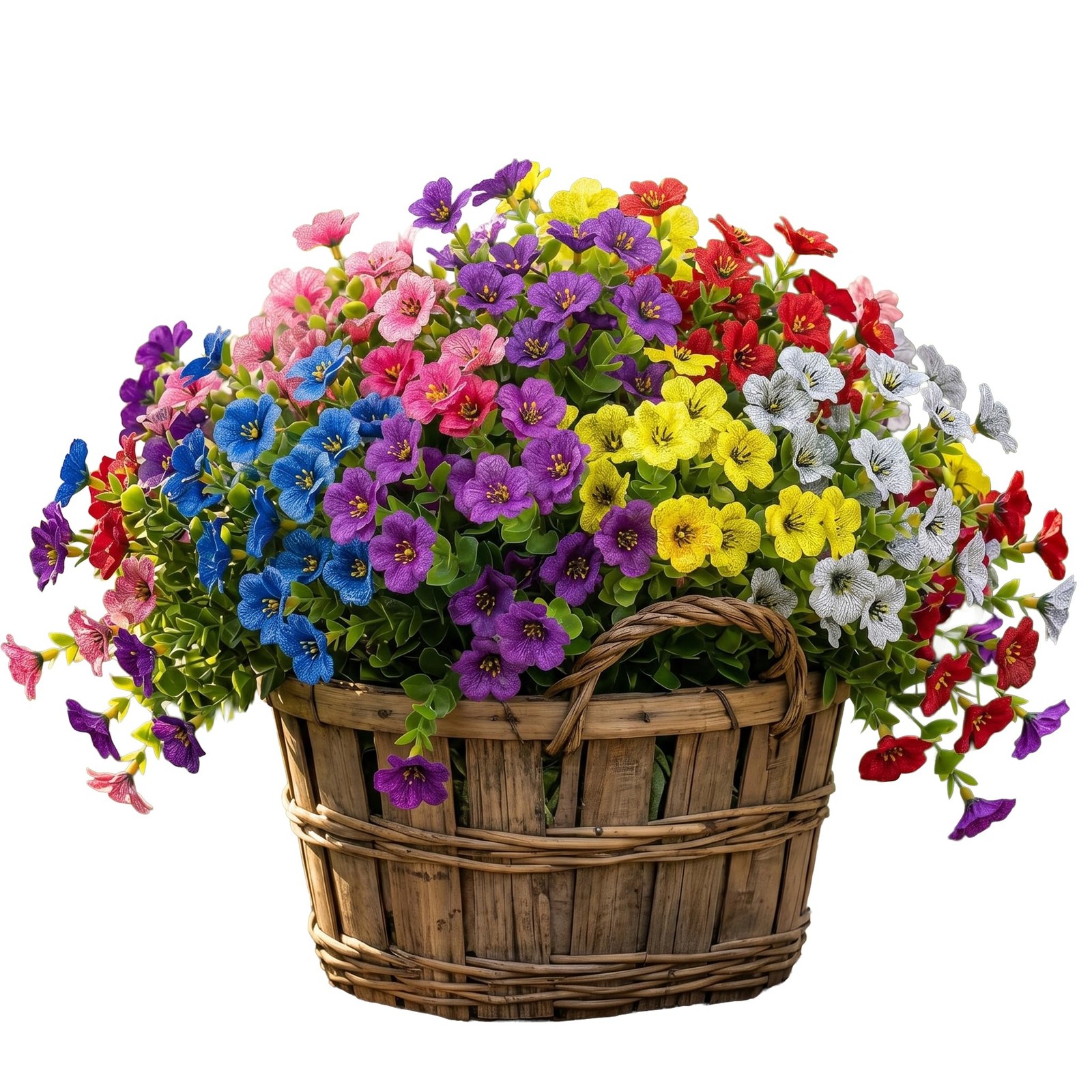 18 Bundles Outdoor Artificial Eucalyptus Flowers, 6 Colors UV Resistant Fake …