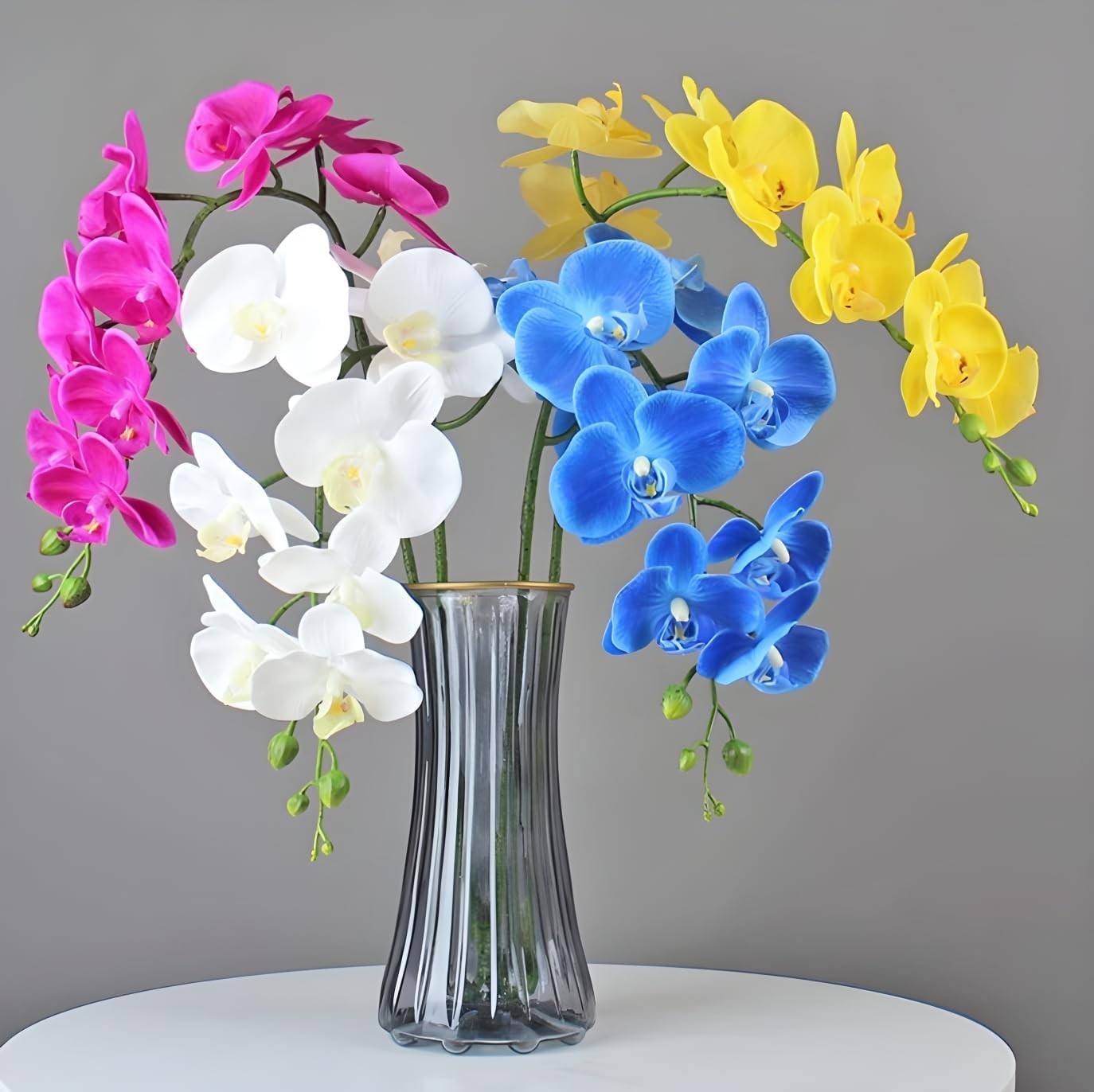 Artificial Phalaenopsis Orchid Flowers 38 Inches White Pack of 2 Home Office …