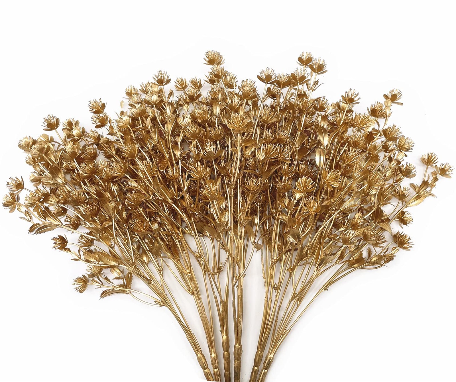 Artificial Flowers Fake Plants Christmas Decorations, Golden Plastic Leaves G…