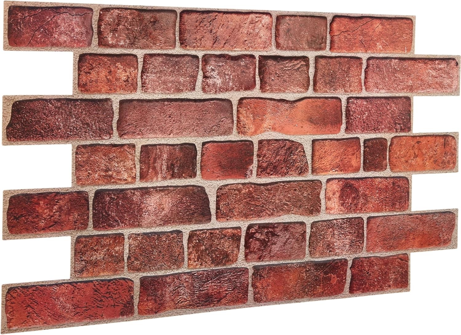 3D Faux Brick Wall Panels 37.8’’X18.9’’ – 10 Sheets, Covers 4.6 Sqm / 49.6