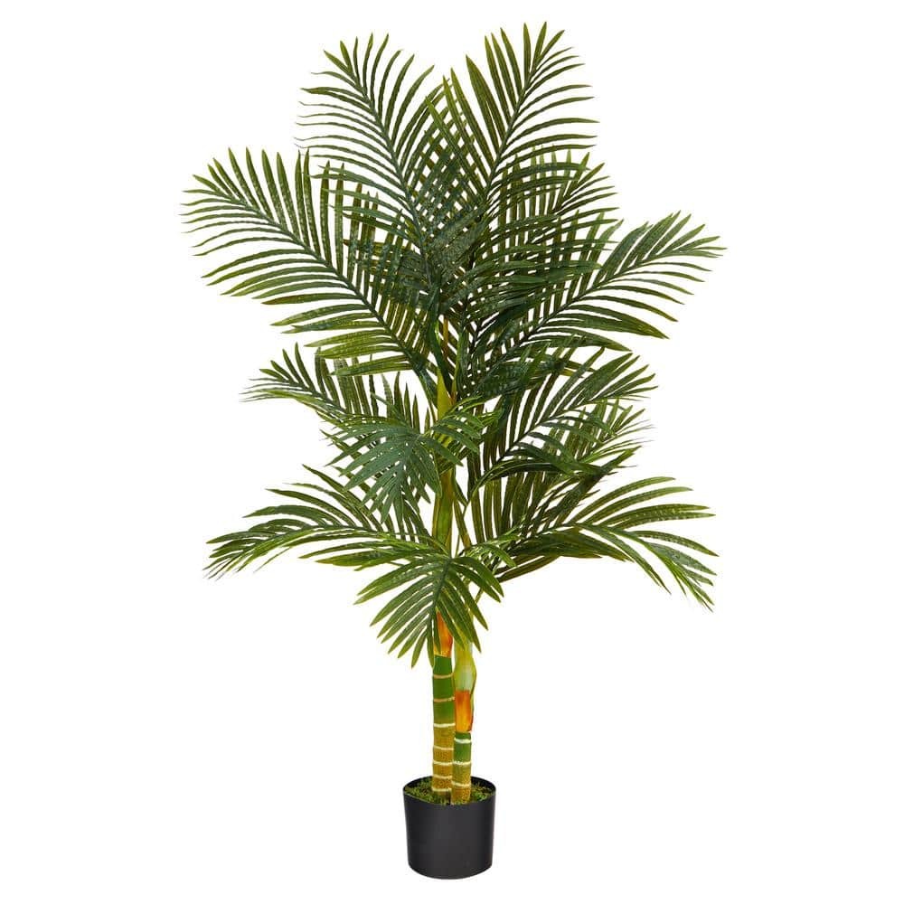 5ft Artificial Double Stalk Golden Cane Palm Tree Home Decoration Indoor Display