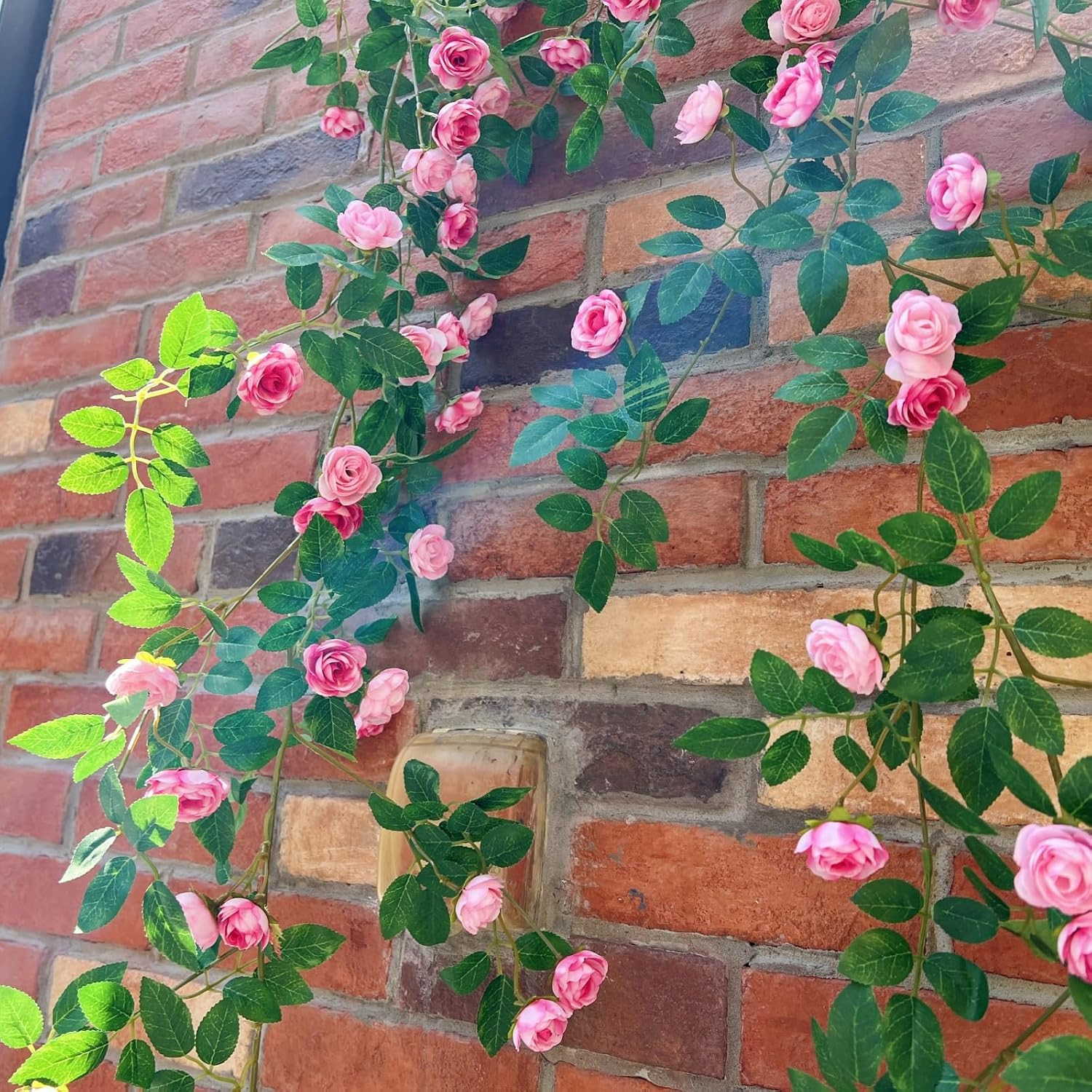 6FT Pink Rose Garland – Artificial Silk Flowers for Home & Wedding Decor (2Pc)